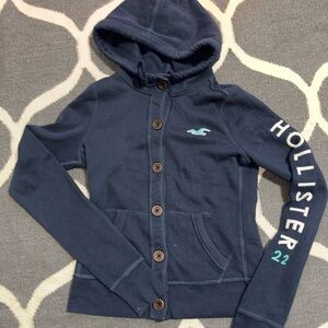 Hollister Kids Dark Blue Button-Up Hoodie